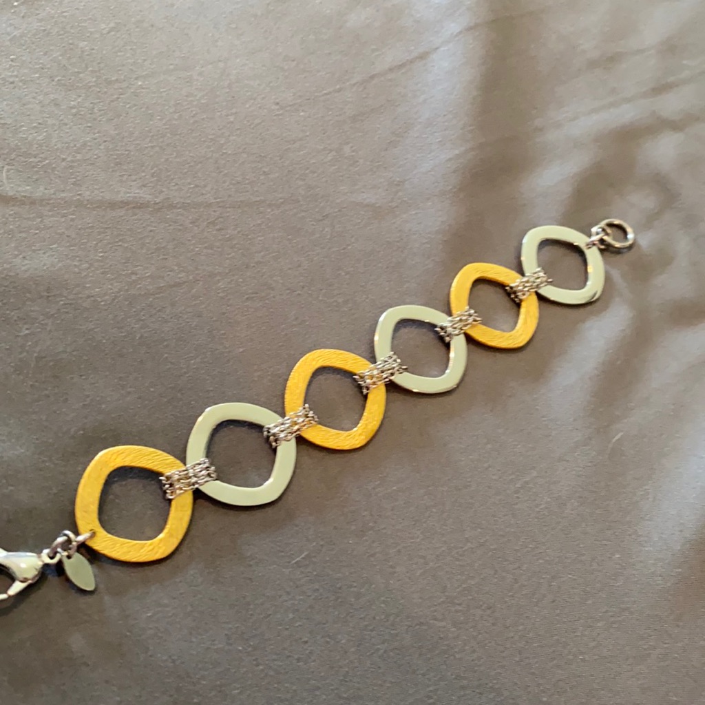 Womens Stainless Steel Gold Silver Link Bracelet